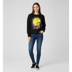 Nightmare Before Christmas Sweatshirt Womens L Black‎ Gothic Cozy Kidcore Disney